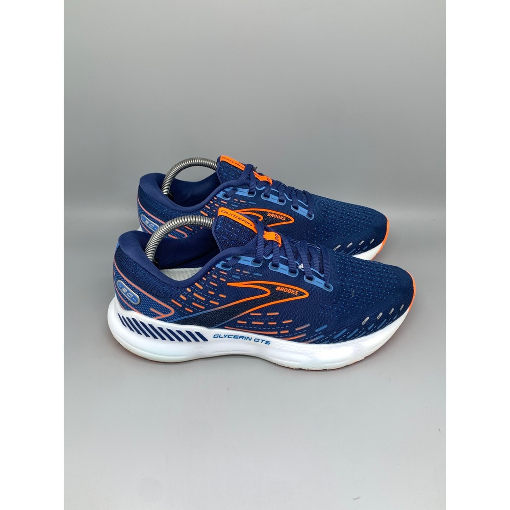 Brooks Glycerin GTS 20 Blue Orange Running Shoes 1103832E444 Men's Sz 9 Wide